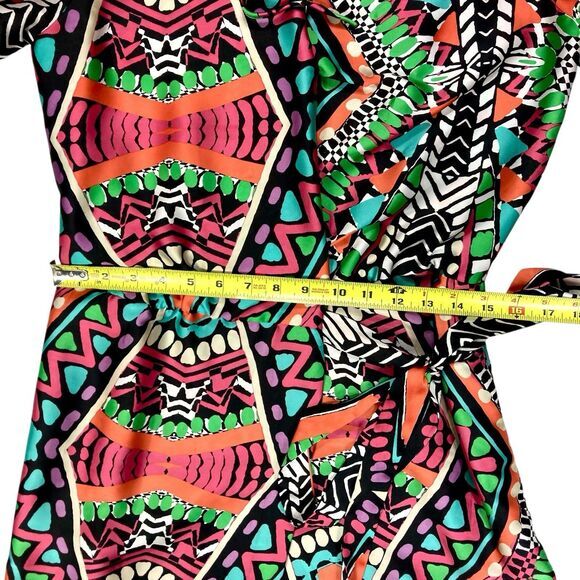 Alexia Admor Wrap Dress Womens M Multicolor Balloon Sleeve Tie Waist Boho Chic - Picture 12 of 16